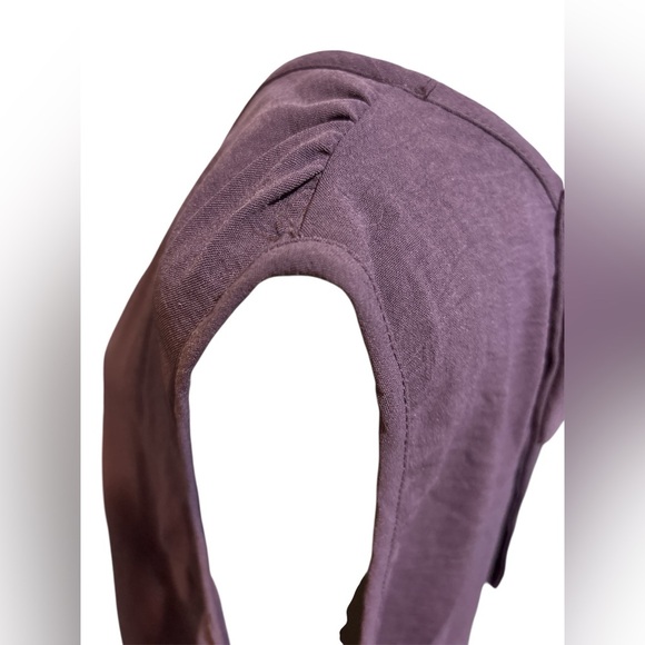 Dark Purple V-Neck Women's Top with bow on back. Size 3X - Picture 5 of 6